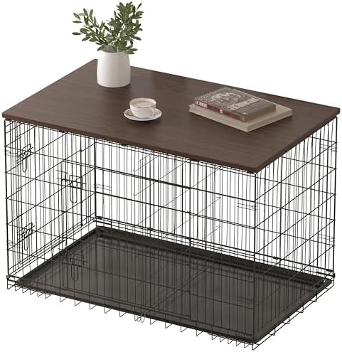 Piskyet Dog Crate Topper Wood Countertop for 48 42 36 30 24 inch ...