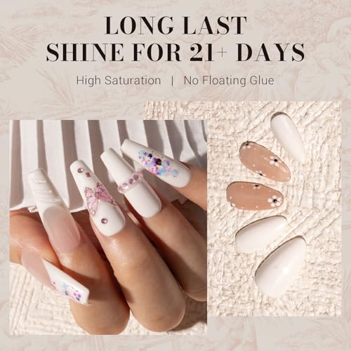 Image of MelodySusie White Gel Nail Polish,0.5fl oz Nails Soak Off UV LED Milky White Gel Polish Christmas Gift for Women Nail Art Manicure Salon DIY Nail Design Decoration at Home-595-A2202