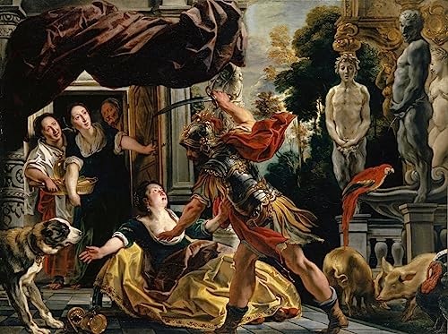 Peinture Murale Ulysse menaçant Circé 60x90cm pour habiller un grand mur vide de salon