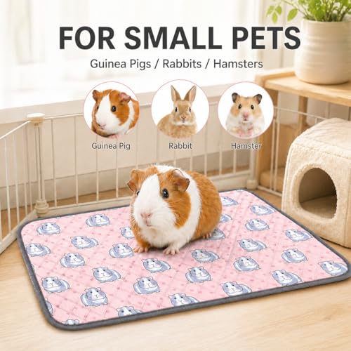 Image of 2 pcs Guinea Pig Cage Liners - Washable Guinea Pig Pee Pads, Waterproof Reusable & Anti Slip Guinea Pig Bedding Fast and Super Absorbent Pee Pad for Small Animals Rabbit Hamster Rat (2)
