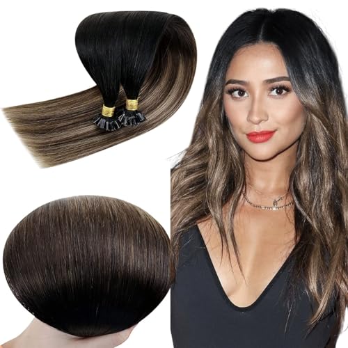 RUNATURE U Tip Hair Extensions Real Human Hair Brown Ombre Blonde Fusion 20 Inch U Tip Hair Extensions Remy 50g 50 Strands