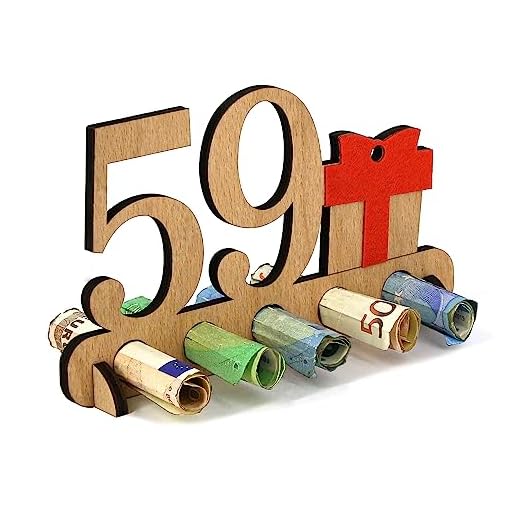 Giftota - Regalo de 59 cumpleaños de Madera - Regalo para 59 cumpleaños - Aniversario de cumpleaños - Regalos de Madera - Regalos para Amigos, Familiares
