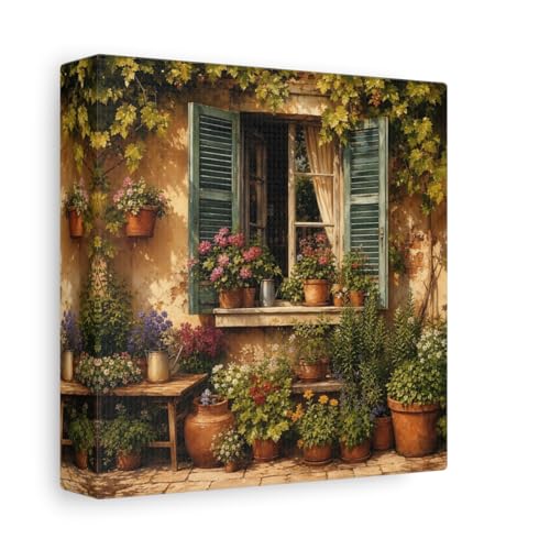 Tableau Fenêtre Fleurie pour Illuminer Petit Espace Toile Murale Lumineuse Salon