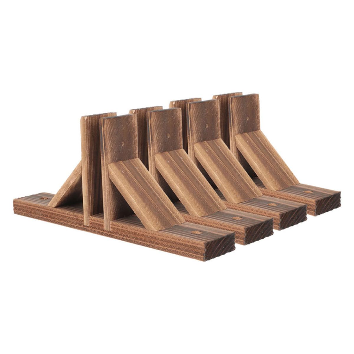 Base para Valla Jardín Exterior de Madera, Soporte Fijo para Valla Pequeña, 4 Piezas, Fácil Instalación y Apoyo Estabilizador para Césped y Patio