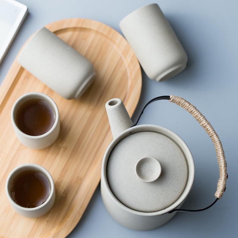 Jarra Juego de tazas agua frías cerámica creativa con bandeja