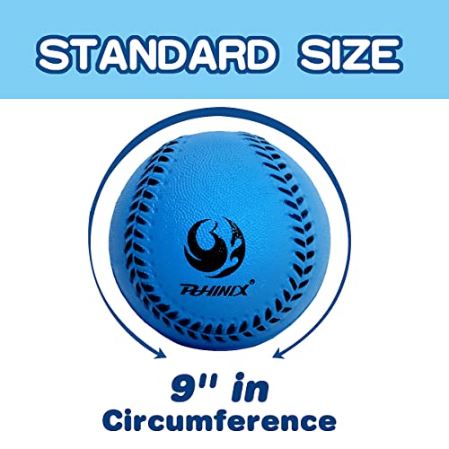 Phinix 9" Soft Foam Baseball For Kids Practice- 4 Pack (Blue & Green) #TOP1