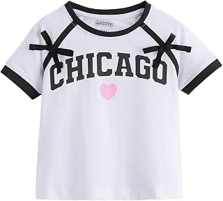 Hopscotch Cotton Chicago Print Varsity T-Shirt (4-5 Years) Price In India