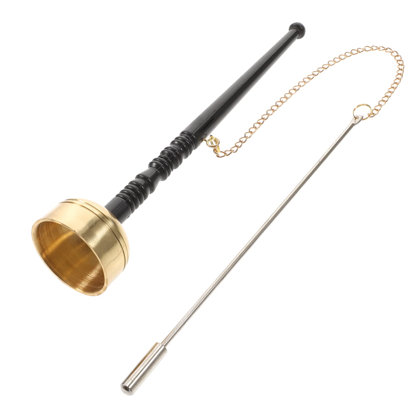 Yardwe Buddhism Percussion Instrument Hand Ring Copper Yin Qing with Long Handle Delicate Craftsmanship for Temple Ceremonies and Buddhist Practices