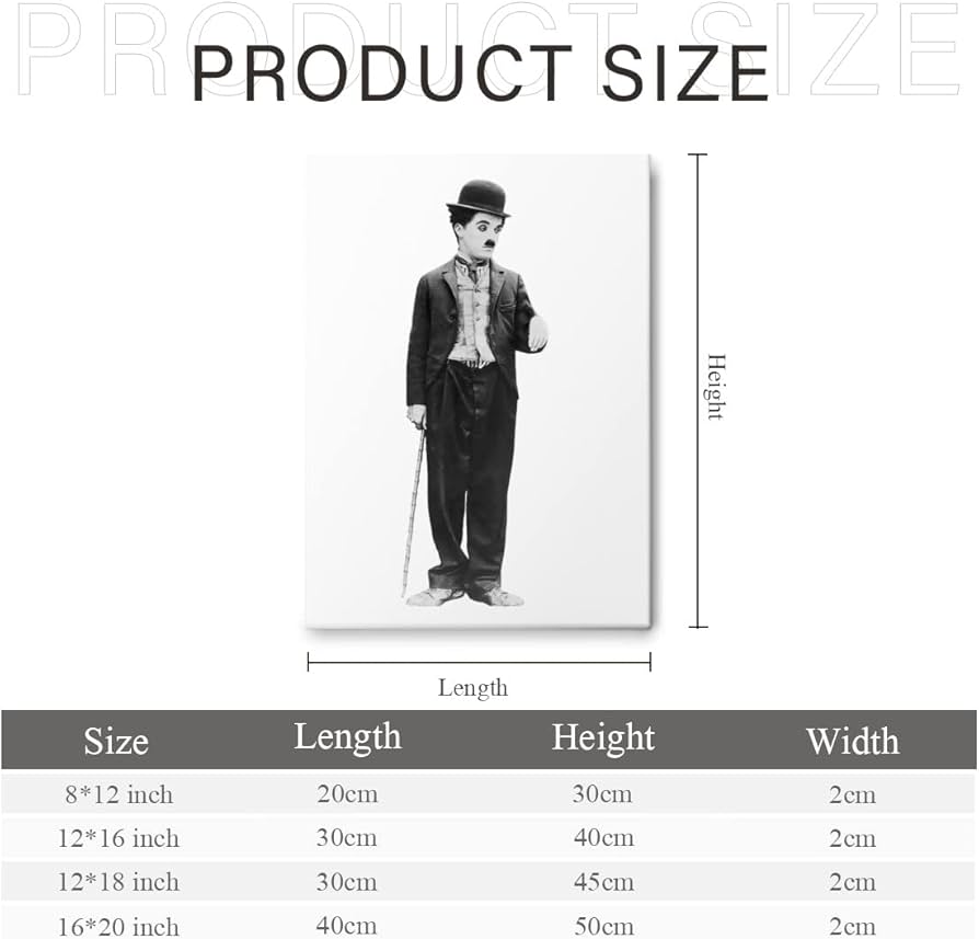 Amazon.co.jp: アートパネル チャップリン Charlie Chaplin キャンバス