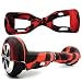 FBSport Silicone Case Scratch Protector Wrap Rubber Cover for 6.5 Inch 2 Wheels Balance Scooter Black/red
