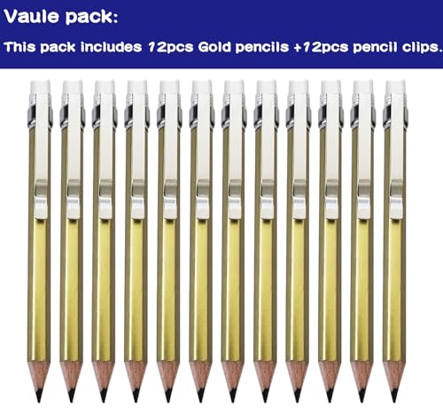 Crayons de golf avec gomme Adhere lot de 12 en bois graphite 2B avec pinces