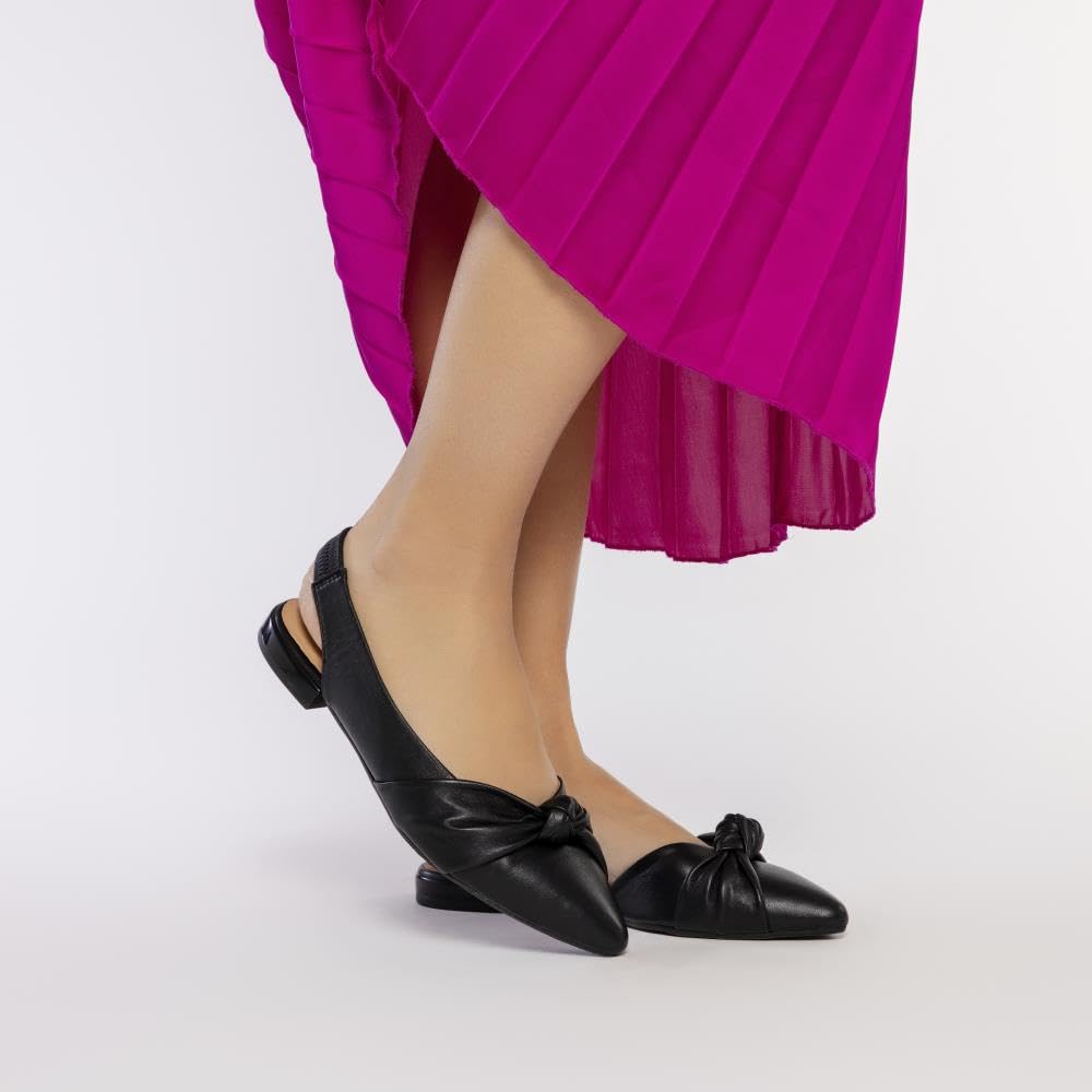 GIOSEPPO Bailarinas DESTALONADAS DE Piel Color Negro con Detalle DE Nudo para Mujer IBALLE