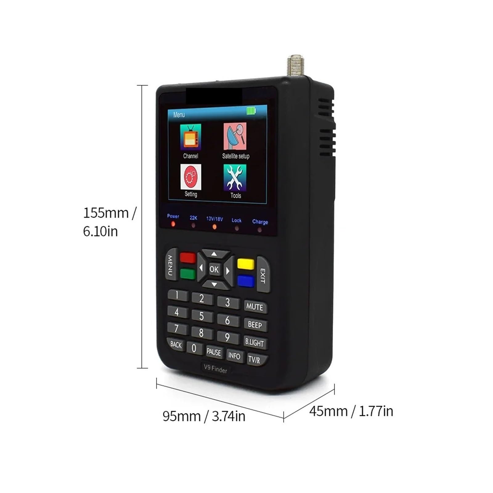 Medidor de Campo TDT, Medidor de señal digital V9 Satellite TV Finder de 3,5'' DVB-S DVB-S2 vs. V8 Finder 2 WS6933(Oranje)