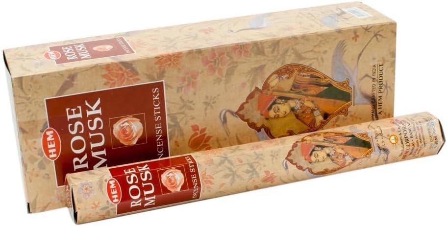 Dpnamron Rose Musk Incense Sticks Six-Pack (20 Sticks Per Pack) Box