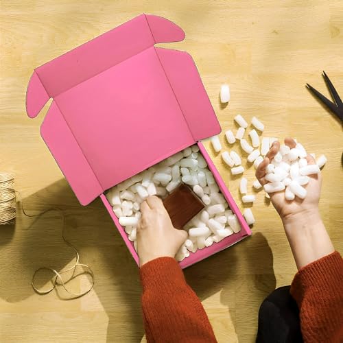 Image of Cardboard Boxes,15 Pack Shipping Boxes 6x6x2 Recyclable Mailing Boxes Colored Corrugated Cardboard Box Small Storage Boxes for Shipping, Mailing, Gifts Packaging (Pink)