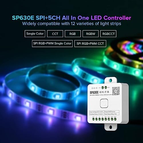 ROBMNE 1 PCS SP630E Bluetooh LED Controller White Plastic Support PWM Monochrome CCT RGB RGBW RGBCCT or SPI TTL IC Chip LED Strip - Image 4