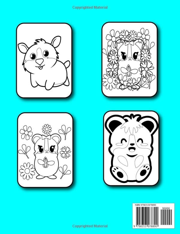 Guinea Pig Coloring Book: Cute Guinea Pigs Illustrations To Color for kids and adults ,40+ GIANT Fun Pages with Premium outline images with ... pencils, pens, crayons, markers or paints. image 3