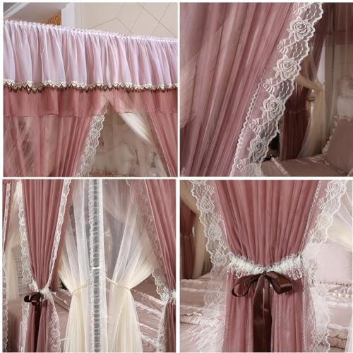 Cortinas de cama con dosel transpirables decoración elegante para dormitorio 6