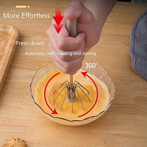 Frusta a Mano, Rusta da Cucina in Acciaio Inossidabile, Frusta Semiautomatica, più lavoro e risparmio di tempo, Frusta di Cottura per Battere e Mescolare, Sbattere per mescolare/sbattere/rimestare - immagine 5