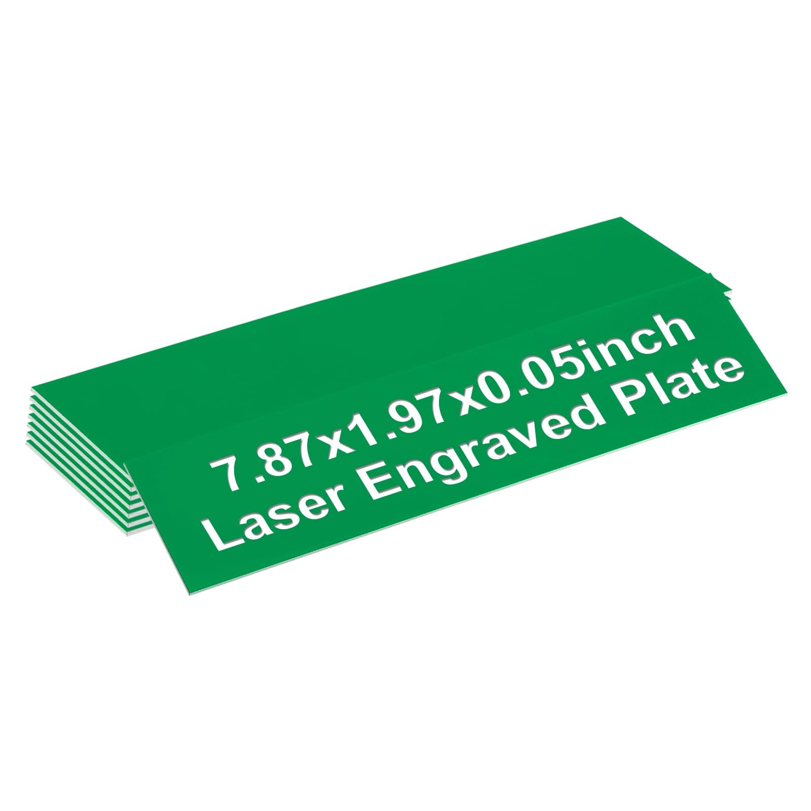 PATIKIL Blank Name Plates, 7.87x1.97 Engraved Name Plates Name Plate Personalized Custom Door Signs Desk Tags for Office Classroom, Green Color White Letter, 8 Pcs