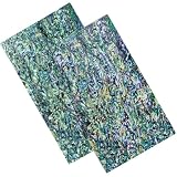 GORGECRAFT 5.5x9.5 Inch 2Pcs Abalone Shell Stick Abalone Veneer Sheet Green Yellow Rectangle Imitation Shells Hand Stickers for Inlay Projects Craft Handmade Decoration with Backside Tape