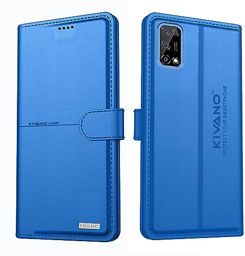 Image of Compatible with Realme 7 / Realme Narzo 20 Pro Flip Cover | Leather Finish | Inside Pockets & Inbuilt Stand | Shockproof Wallet Style Magnetic Closure Back Cover Case