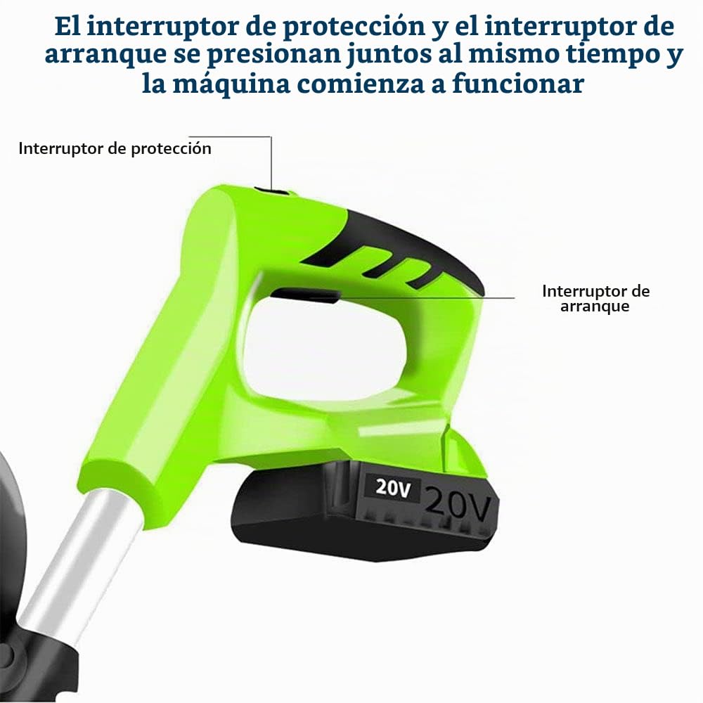Motoazada para huerto electrozappa con batería de Litio 20 V 4000 mAh azada con Motor eléctrico 2 Cuchillas de 15 cm Ancho Trabajo 10 cm Velocidad 250 RPM Mango ergonómico Cultivo jardín