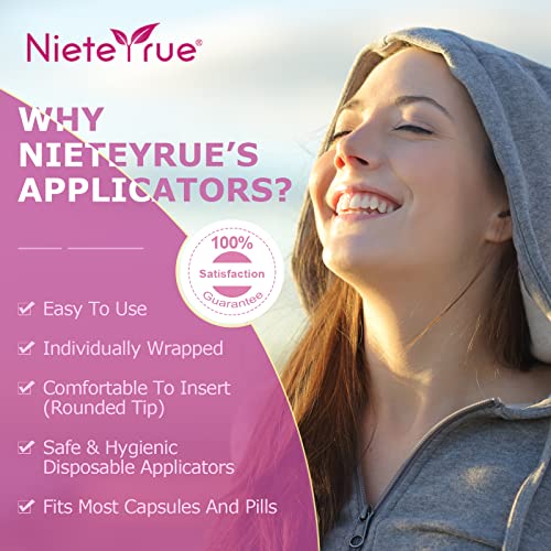 Image of Disposable Suppository Applicators Individually Wrapped Hygienic Fit to Size 00 Cap-sules and Many Shapes of Suppositories, Tablets Feminine Care Applicators from Nieteyrue (40 Counts)