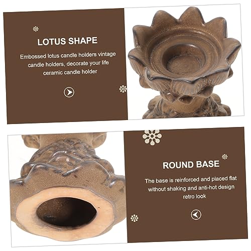 GOOHOCHY Lotus Candlestick Antique Candle Holder Wine Making Kit Candleholders Candle Stick Holder Candle Holder Decor Candleholder Decorations Crystal Holder Bracket Chinese Style Ceramics