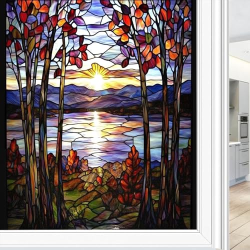 Vinilo para ventanas opaco estilo bosque rústico 35.4x63 in miniatura 1