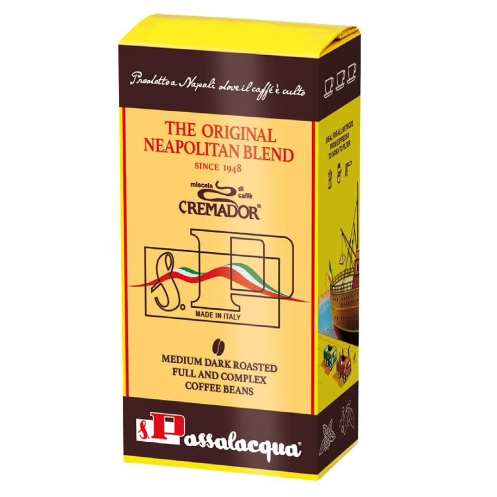 Passalacqua Cremador Whole Bean Coffee – 70% Arabica Medium/Dark Roast (1kg / 35.2 Ounce)