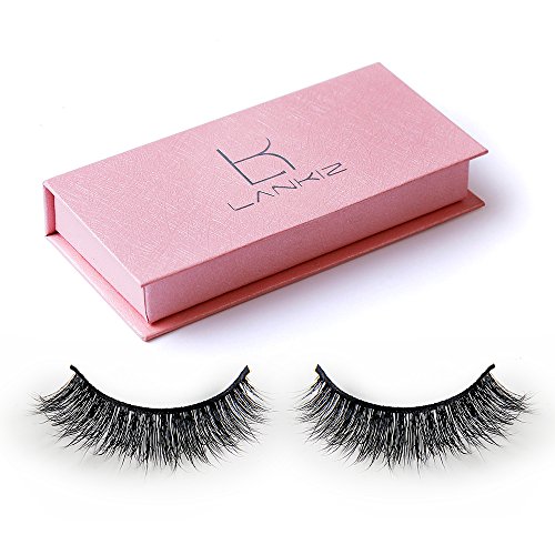 LANKIZ 3D Mink False Eyelashes, Dramatic Make Up Strip Lashes, Hand-made Fake Eyelashes for Women Natural Look with Package Case.
