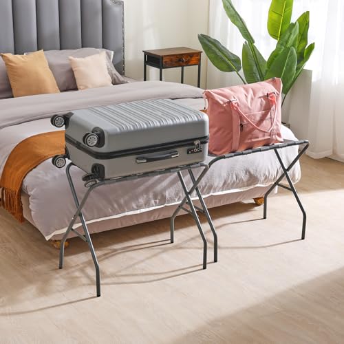 image for AMHANCIBLE Luggage Rack, Foldable Suitcase Stands Set of 2, Metal Lugg