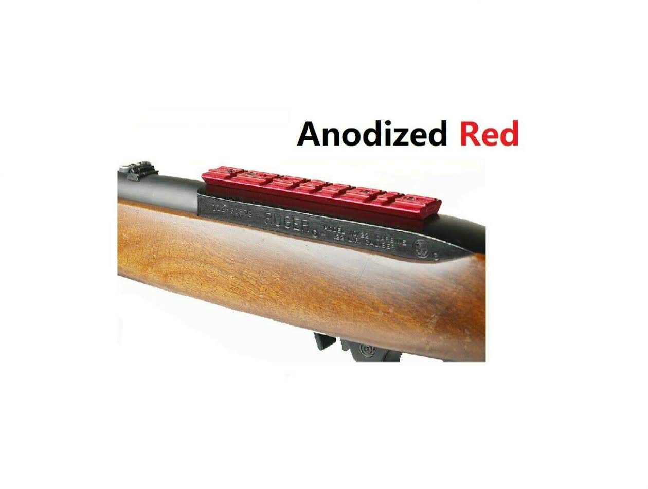 DB TAC INC 6061 T6 Anodized Red Color Scope/Sights Rail Mount Picatinny/Weaver and 3/8