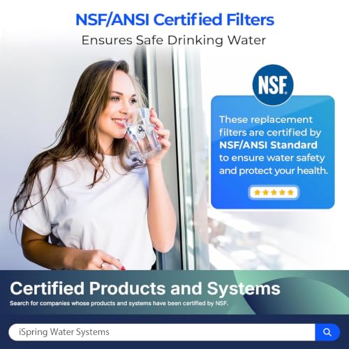 Image of iSpring FA15-N Alkaline Inline Water Filter Cartridge, 10 inch x 2 inch with 1 /4 inch Quick Connect, NSF Certified, Add-on for RO Systems, Balances pH & Restores Minerals, 3-Layer Replacement Filter