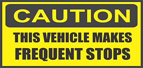 Caution This Vehicle Makes Frequent Stops Off Road Bumper Sticker Decal