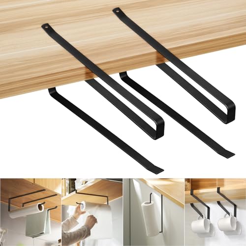 Vicloon Porte Sopalin Mural, 2PCS Porte Rouleau Papier Cuisine Conception en Forme de Z, Porte-Rouleau de Cuisine sans Perçage, Support Sopalin pour Cuisine...