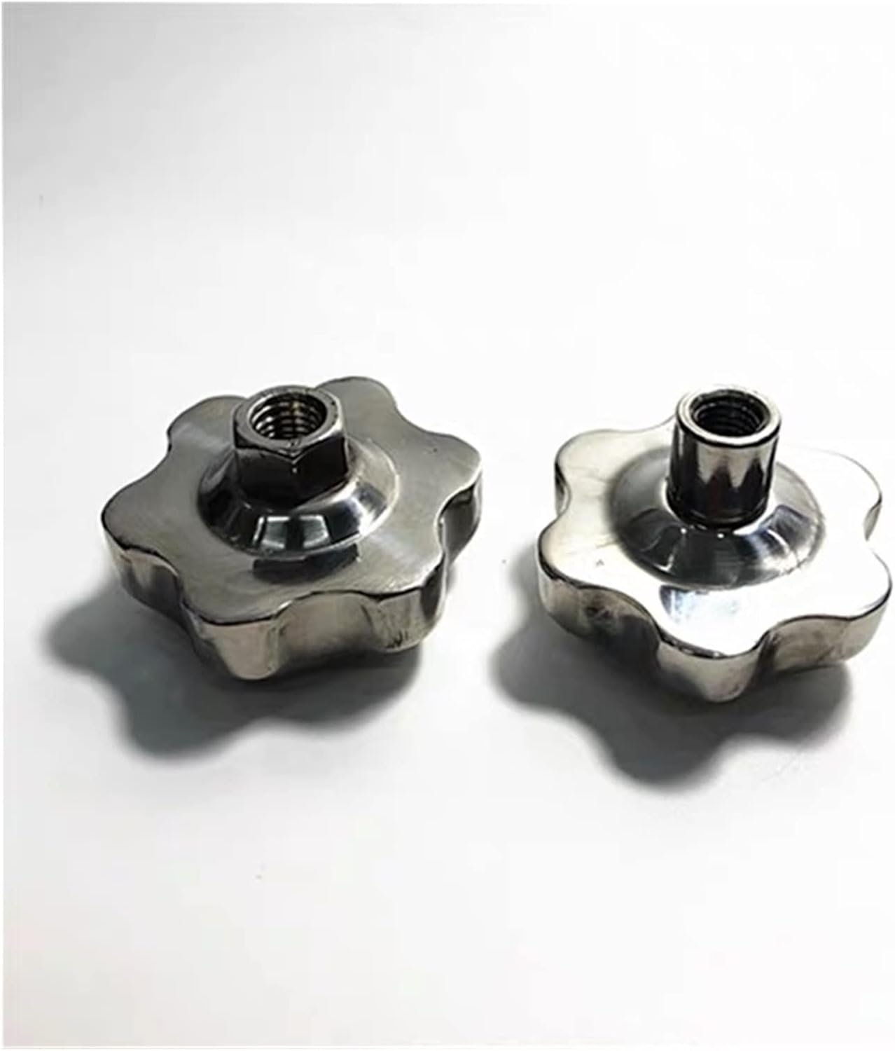 YANGQI yaoqijie M6/8/10/12/14/16 Stainless Steel 304 Female Thread Star Knob Handles Star Shaped Through Hole Clamping Nuts Knob Plum Hand Wheel Lasting (Size : M12 x 48(OD))