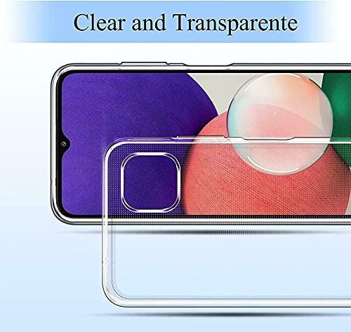 Image of FitSmart Shockproof Crystal Clear TPU Soft Flexible Back Cover for Samsung Galaxy A22 5G / SM-A226B, SM-A226B /DS -(Transparent, Silicone)