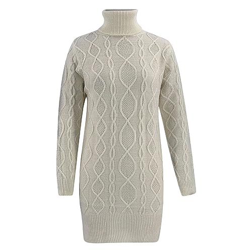 Robe pull chaud femme chic idéale pour aller travailler ou sortir en automne et hiver doux