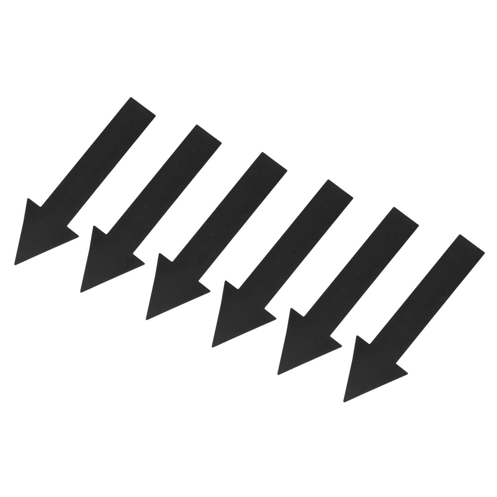 TOP-VIGOR 4 Inch Arrow Stickers, 6 Sheet PVC Self-Adhesive Directional Floor & Wall Labels, Waterproof Removable Arrow Decals for Indoor Use, Black