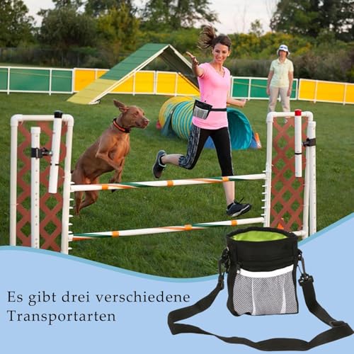 agogue Leckerlitasche für Hunde, Schwarz Leckerlibeutel für Hunde, Vielseitig Tragbar Futterbeutel Hundetraining, Verwendet Spaziergänge Training Fütterung Reisen und Wandern
