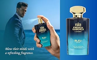 French Essence Premium Perfume for men | Luxury Perfume | Eau de Parfum set long lasting smell, Gift purpose, Fresh Scent (Bleu), 60 ml | Juniper, Musk EDP,Aerosol