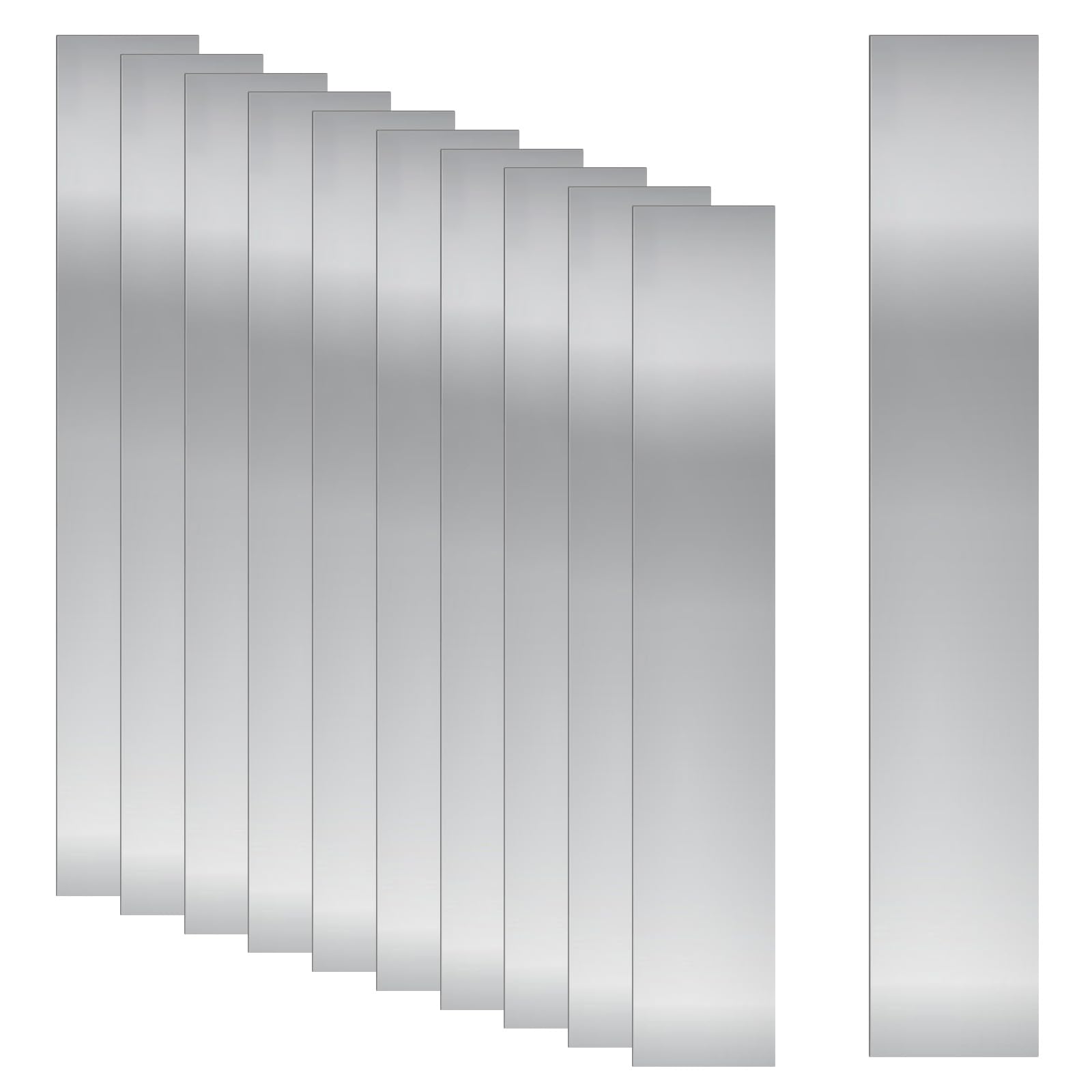 Swpeet 10 pezzi Kit di spessori in acciaio inossidabile 304, strisce sottili 1"×6"×0,002" per riempimento spazi