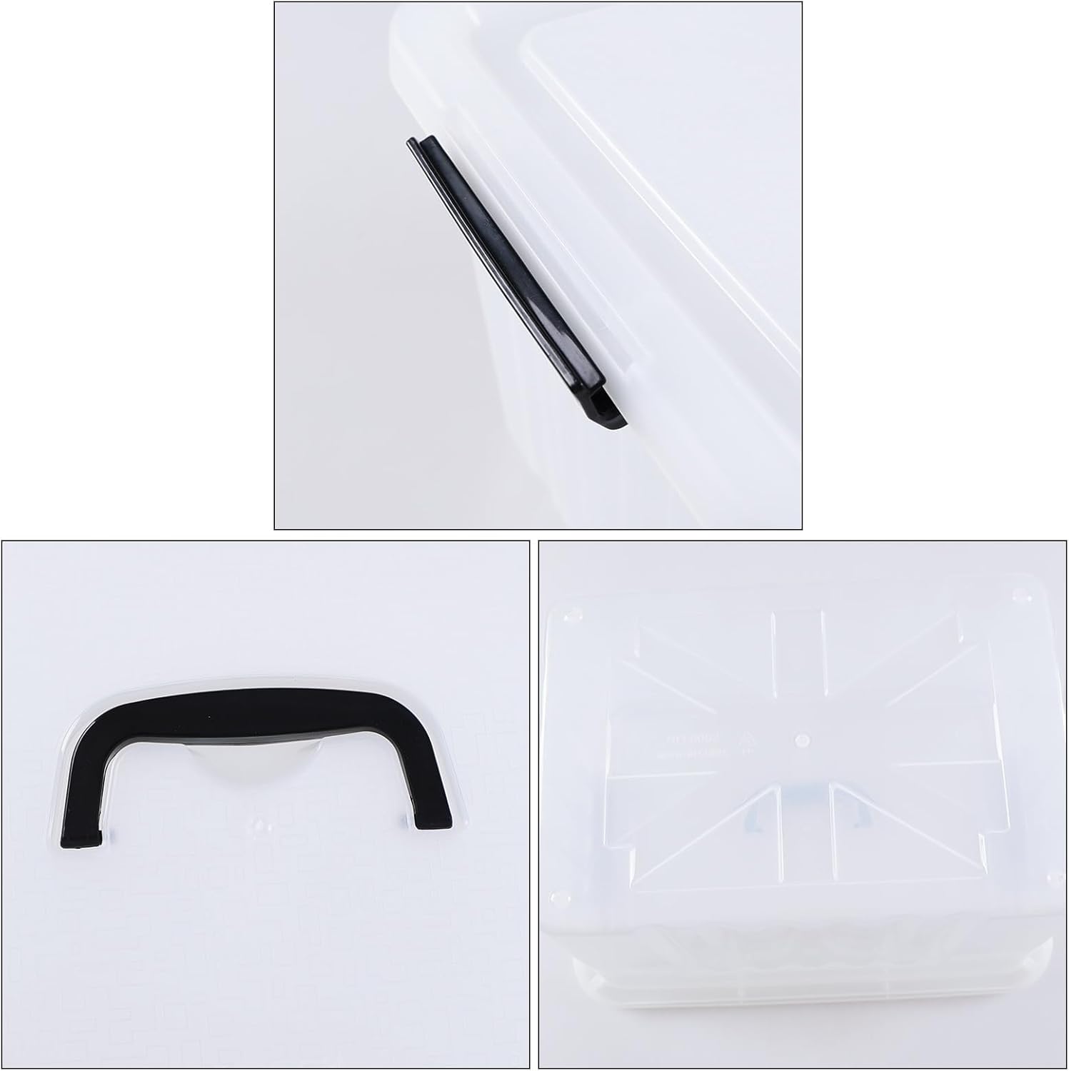 Teyyvn 4-Pack Clear Storage Box, 18 L Plastic Storage Bin with Handle