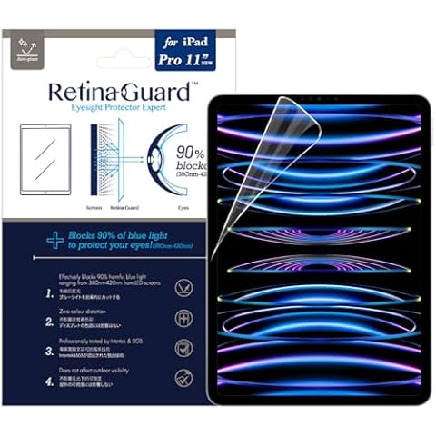 RetinaGuard Anti Glare & Anti Blue Light Screen Protector for 2022-2018 iPad Pro 11 Inch Compatible with iPad Air 5th Gen/iPad Air 4th Gen, Blocks Harmful Blue Light Cover
