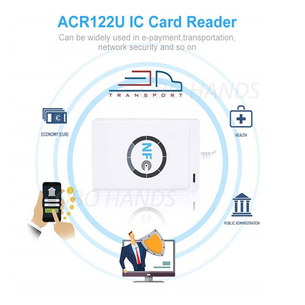 ACR122U Smart NFC RFID lector/escritor ISO 14443 A/B tarjeta clon máquina+ software libre + 5 teclas UID grabables
