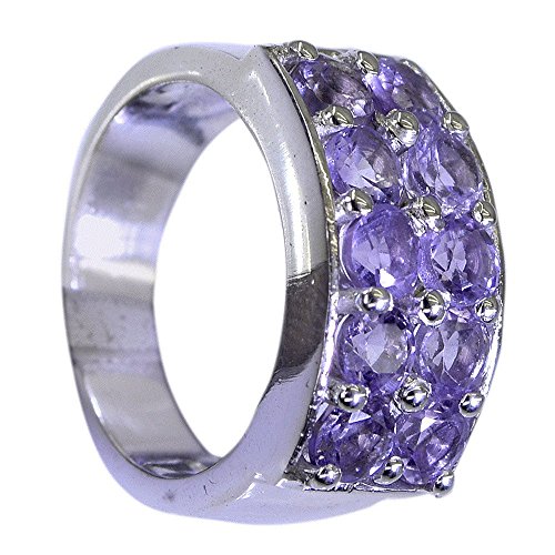 Bague de fiançailles de prestige en argent sterling et améthyste