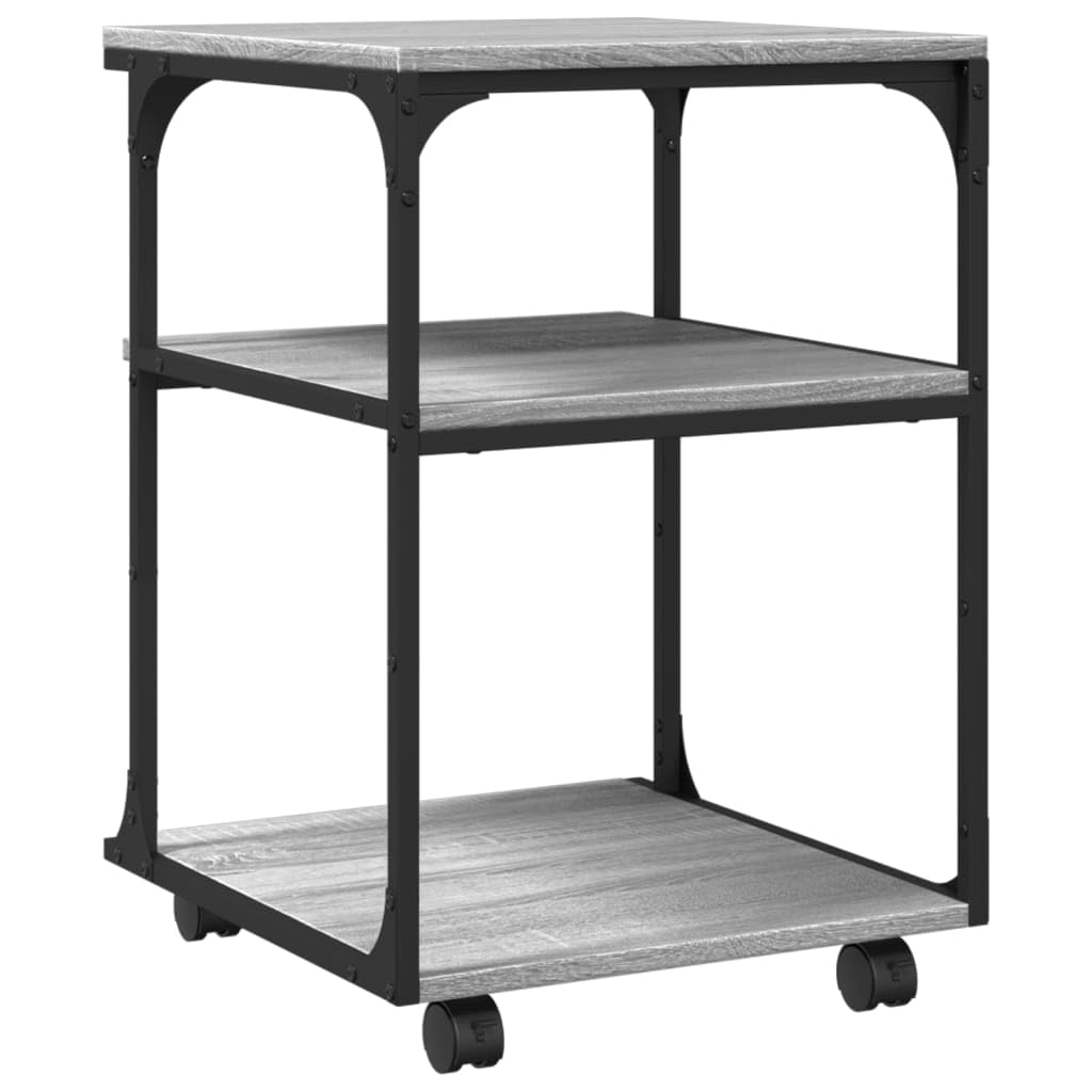 vidaXL Soporte de Impresora 3 Niveles Gris Sonoma 43x48x64 cm