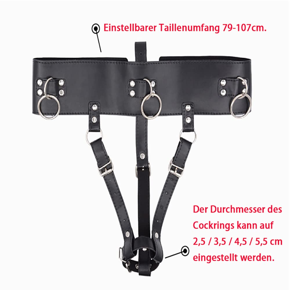 Cinturón de castidad Chastity Belt de piel para masajeador Magic Wand